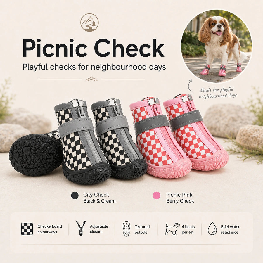 Pique-nique, vérifier, bottes pour chien